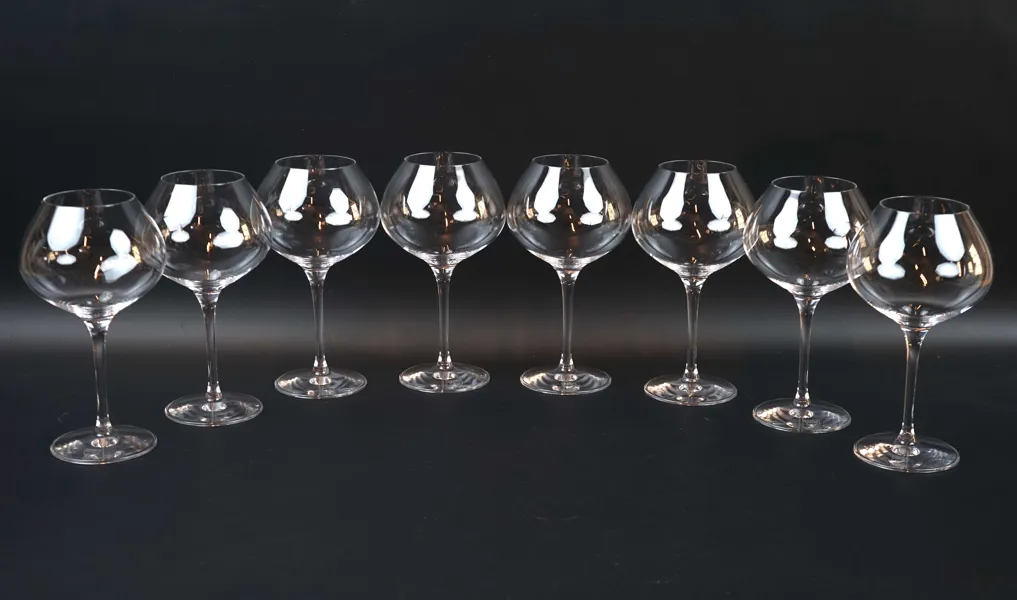 Erika Lagerbielke, vinglas, 8 st, ''Difference Mature'', Orrefors.