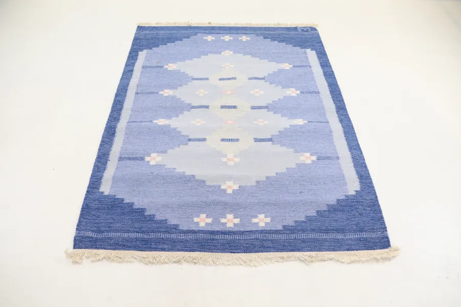 Margareta Lundahl, matta, rölakan, monogramsignerad.