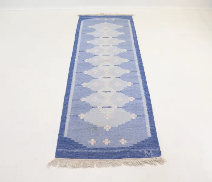 Margareta Lundahl, matta, rölakan, monogramsignerad.
