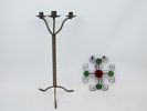Ljusstake och fönsterhänge, metall/glas, bl.a Gunnar Ander, Ystad Metall.