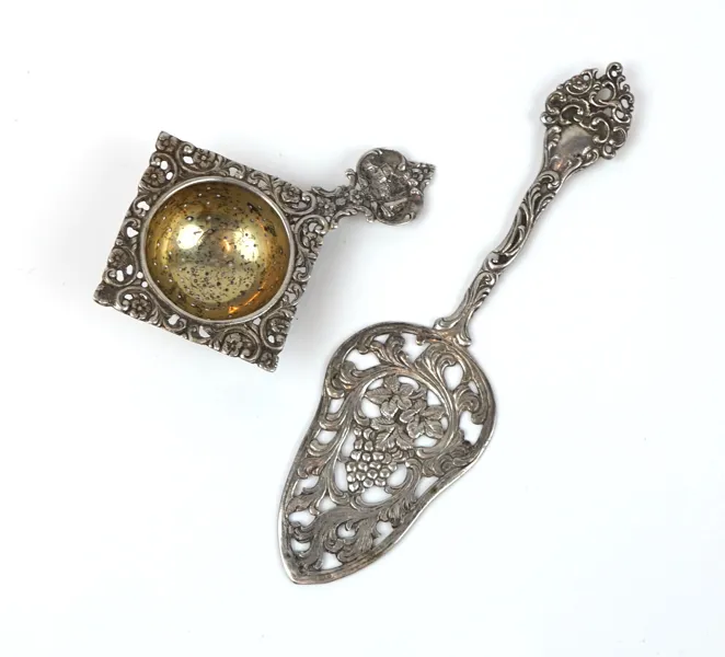 Tesil och tårtspade, silver 830.