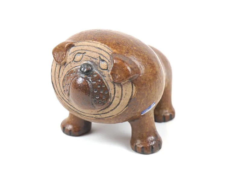 Lisa Larson, figurin, stengods, ''Bulldog Midi'' ur serien ''Kennel'', Gustavsberg.
