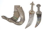 Jambiyadolkar, 2 st, försilvrad metall, 1800/1900-tal.