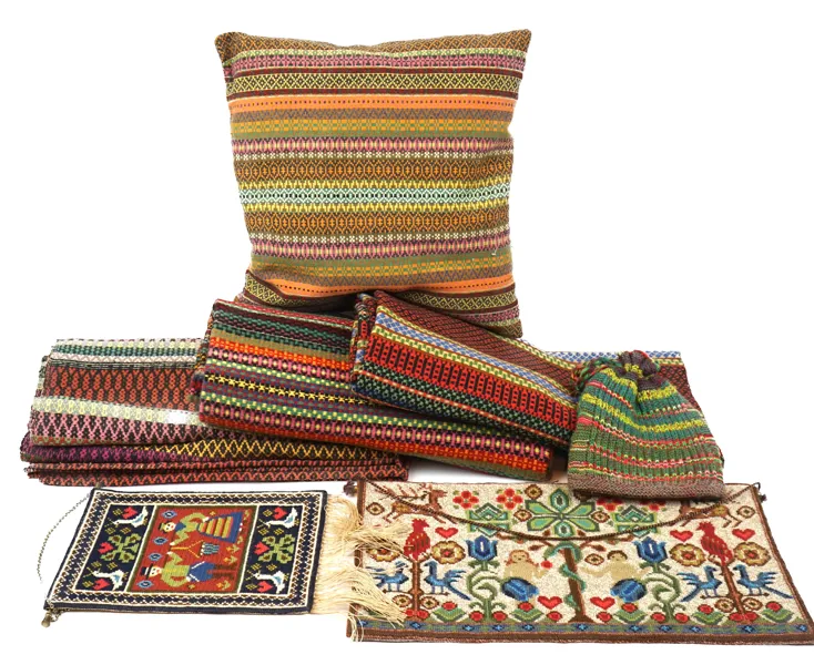 Textil, allmoge m.m, 7 delar.