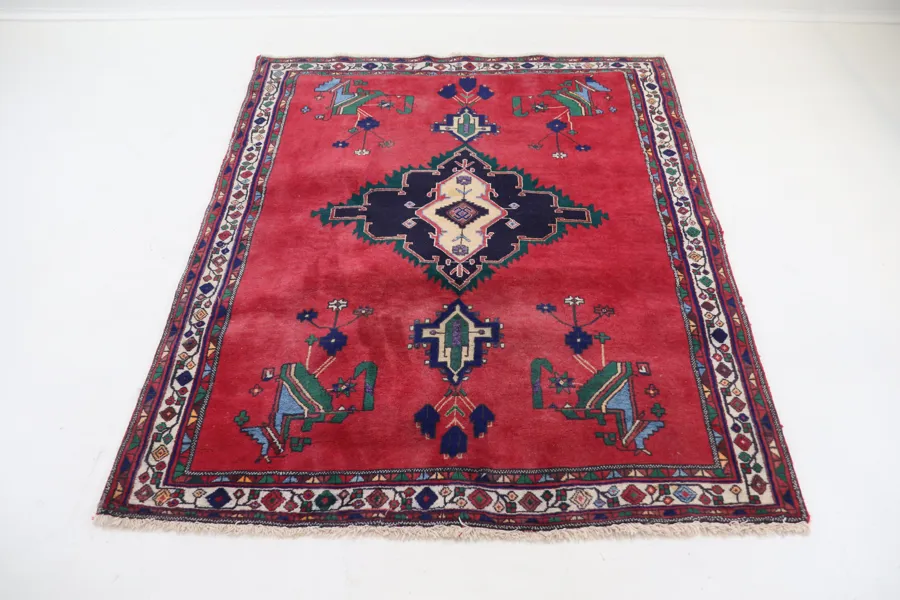Matta, orientalisk, handknuten, ull.
