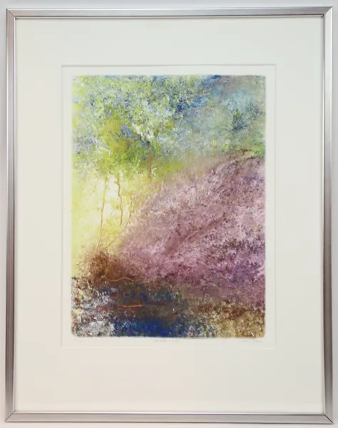 Stina Bäckman, "Kärlekens land", litografi 74/225, signerad.