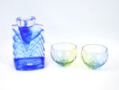Kjell Engman och Micke Johansson, ljuslyktor, 3 delar, glas, ''Ice Aged'' och ''Optica'', Micke Johansson ljuslyktor med signatur.