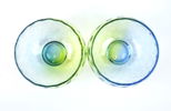 Kjell Engman och Micke Johansson, ljuslyktor, 3 delar, glas, ''Ice Aged'' och ''Optica'', Micke Johansson ljuslyktor med signatur.