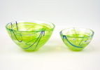 Anna Ehrner, skålar, 2 st, glas, ''Contrast'', Kosta Boda.