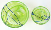 Anna Ehrner, skålar, 2 st, glas, ''Contrast'', Kosta Boda.