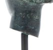 Carl Milles, efter, skulptur, grönpatinerad brons i form av änglahuvud, muséekopia, otydligt stämplad.