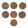 Mynt, 2 öre silvermynt, koppar, 7 st, Adolf Fredrik, 1700-tal.