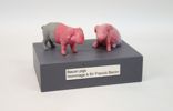 Jurgen af Rolén, "Bacon pigs", installation, trä/plast, signerad, 2004.