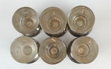 Snapsglas, 6 delar, sterlingsilver, med glasinsats, Mexiko.