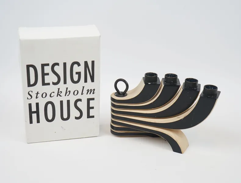 Jonas Grundell, ljusstake, 4-armad, trä/metall, ''Nordic Light'', Design House Stockholm.