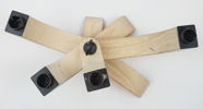 Jonas Grundell, ljusstake, 4-armad, trä/metall, ''Nordic Light'', Design House Stockholm.