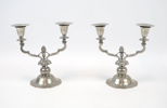 Just Andersen, kandelabrar, ett par, tenn, art deco, Danmark.