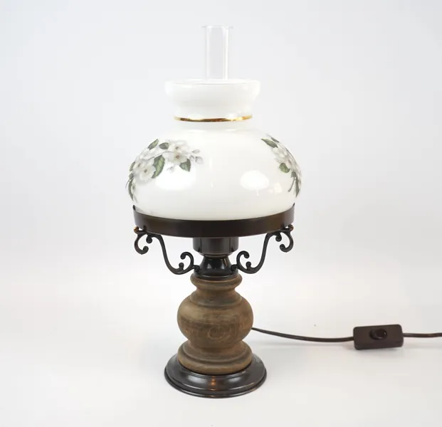 Bordslampa, trä/glas.