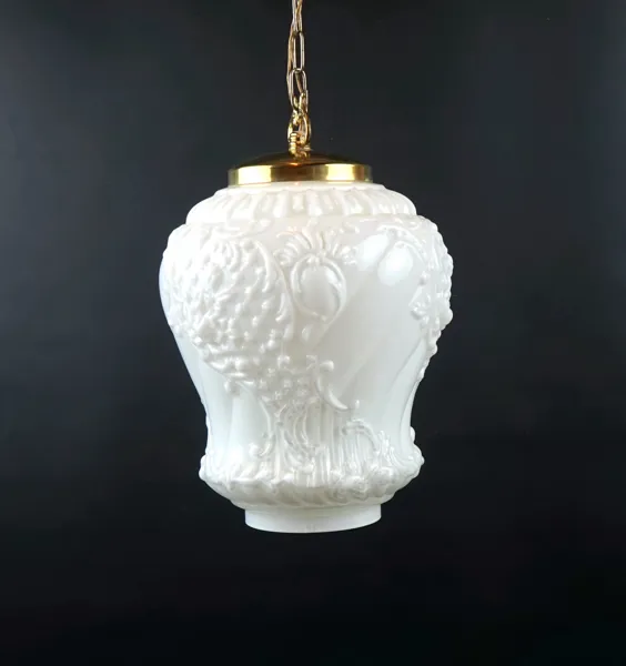 Taklampa, glas/mässing.