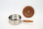 Rostfritt, 8 delar, bl.a kastrull, rostfritt/teak, Gunnar Ander, Ystad Metall.