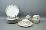 Teservisdelar, 23 st, porslin, "Martin", Limoges, Frankrike.