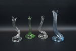 Vaser, 4 st, glas, Trelleborgs glasbruk.
