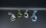 Vaser, 4 st, glas, Trelleborgs glasbruk.