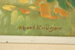 Albert Krüger, "Öland", olja på pannå, signerad.