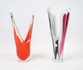 Paul Kedelv, vaset, 2 st, kosntglas, ''Coquille', Flygsfors, signerade.