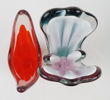 Paul Kedelv, vaset, 2 st, kosntglas, ''Coquille', Flygsfors, signerade.