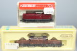 Modellok och modellvagnar, 9 st, bl.a Fleischmann och Roco.