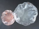 Vaser, 2 st, matterat glas, Italien.