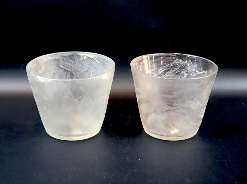 Ytterfoder, ett par, glas, Orrefors.