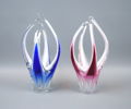 Paul Kedelv, vaser, 2 st, konstglas, ''Coquille'', Flygsfors.