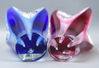 Paul Kedelv, vaser, 2 st, konstglas, ''Coquille'', Flygsfors.