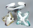 Paul Kedelv, vaser, 3 st, konstglas, ''Coquille'', Flygsfors.