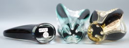 Paul Kedelv, vaser, 3 st, konstglas, ''Coquille'', Flygsfors.