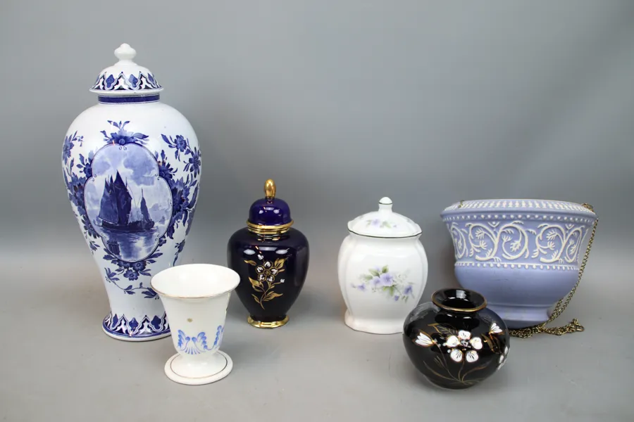 Ampel, lockurnor m.m, 6 delar, keramik, bl.a Villeroy & Boch.