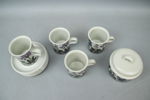 Kaffeservisdelar, 5 delar, stengods, Flora, Arabia.