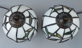 Bordslampor, ett par, glas/metall, tiffanystil, ''Björk B97'', Nostalgia Design.