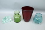 Vaser och glasblock, 4 delar, bl.a Reijmyre och Elme glasbruk.