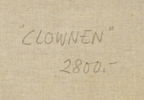 Ebbe Höglund, ''Clownen'', olja på duk, signerad.