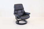 Snurrfåtölj, justerbar, skinn/trä, "Stressless", Ekornes.