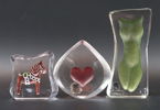 Glasfiguriner, 3 st, Målerås Glasbruk.
