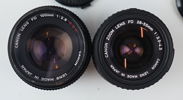 Kameror, 2 st, Canon F-1 med tillbehör.