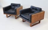 Poul Cadovius, fåtöljer, ett par, jakaranda/skinn, "Guvernör", France & Søn, Danmark, 1960-tal.