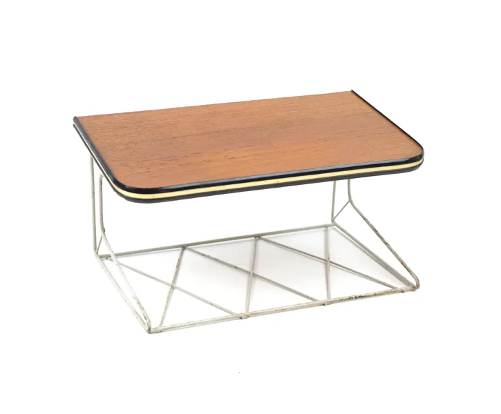 Telefonhylla, stringmodell, metall/teak. 