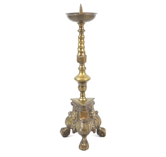 Altarljusstake, mässing, barockstil.
