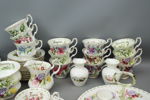 Kaffeservis, 38 delar, benporslin, "Flower of the month", Royal Albert, England.