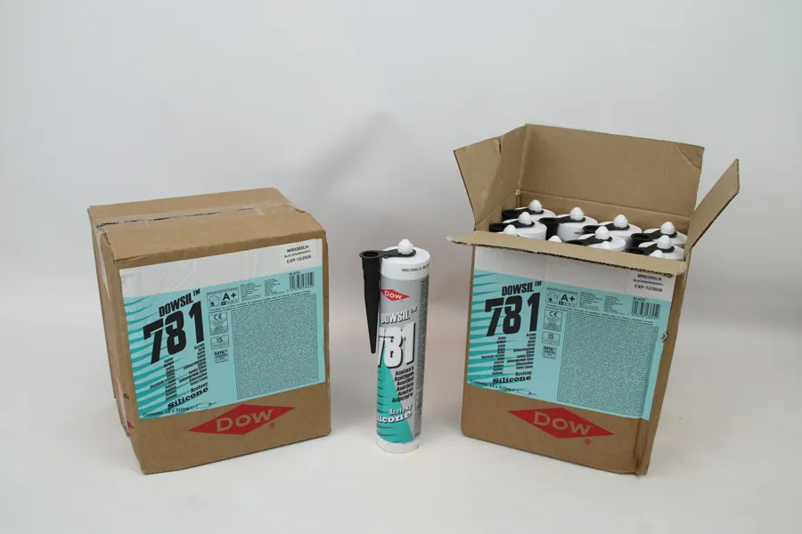 Acetat silikon, 24 tuber, svart, Dowsil 781, DOW.